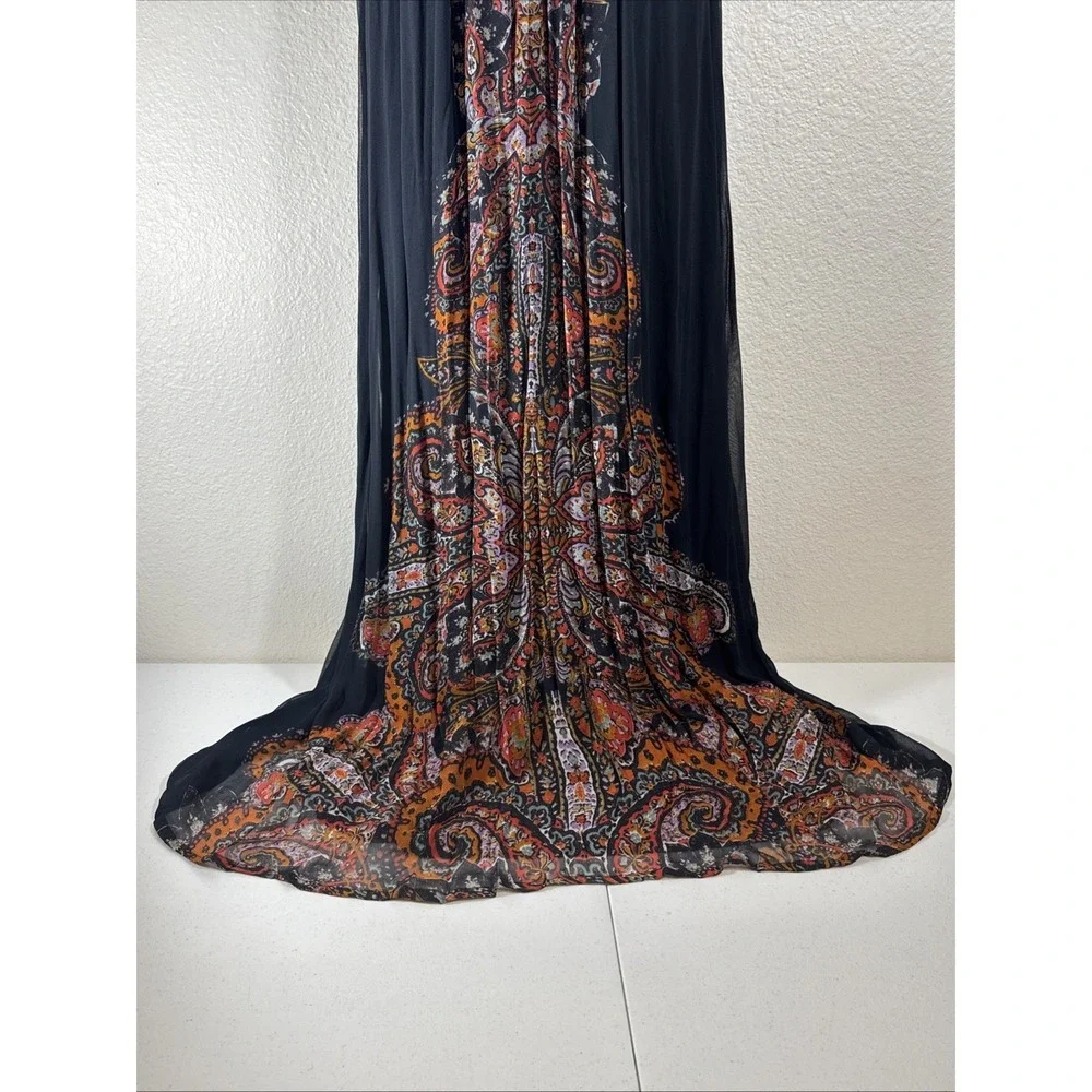 Free People Demeter Black Dress 4 Metal Beaded Boho Maxi Gown Whimsygoth $400 😍